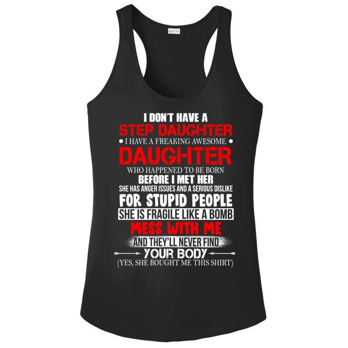 Funny Step Daughter Design For Dads And Moms Ladies PosiCharge Competitor Racerback Tank