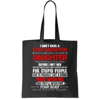 Funny Step Daughter Design For Dads And Moms Tote Bag