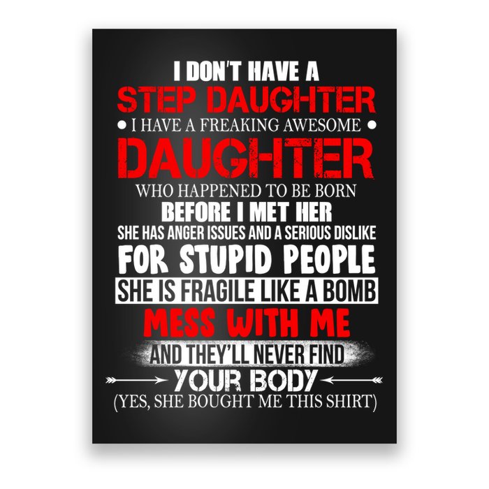Funny Step Daughter Design For Dads And Moms Poster