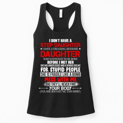Funny Step Daughter Design For Dads And Moms Womens Tank Top