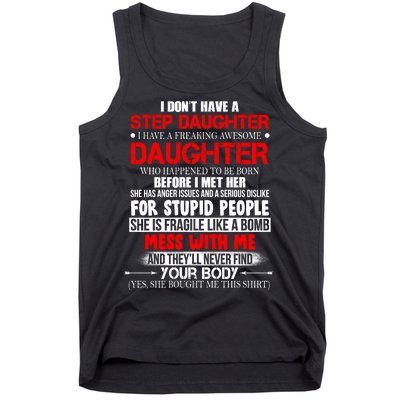 Funny Step Daughter Design For Dads And Moms Tank Top