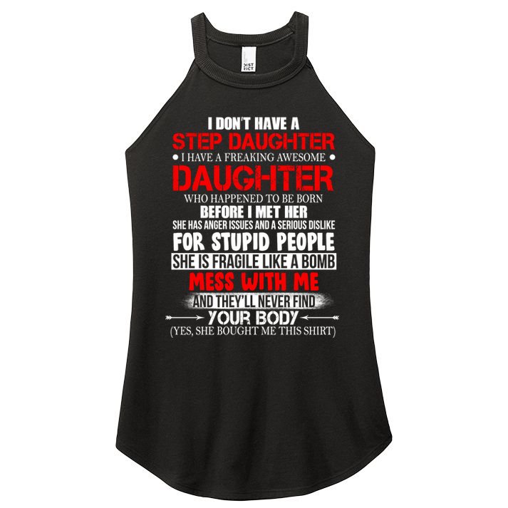 Funny Step Daughter Design For Dads And Moms Women's Perfect Tri Rocker Tank