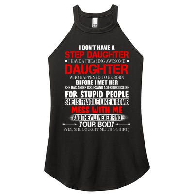 Funny Step Daughter Design For Dads And Moms Women's Perfect Tri Rocker Tank