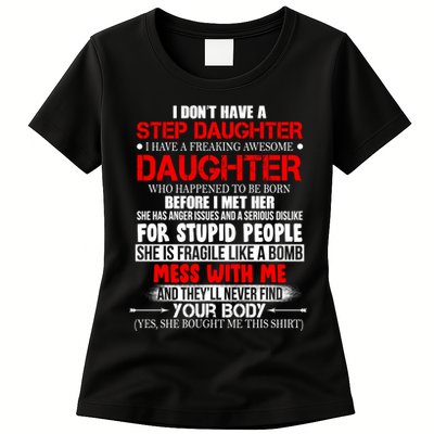 Funny Step Daughter Design For Dads And Moms Womens T-Shirt