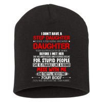 Funny Step Daughter Design For Dads And Moms Short Acrylic Beanie