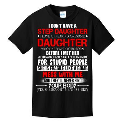 Funny Step Daughter Design For Dads And Moms Kids T-Shirt