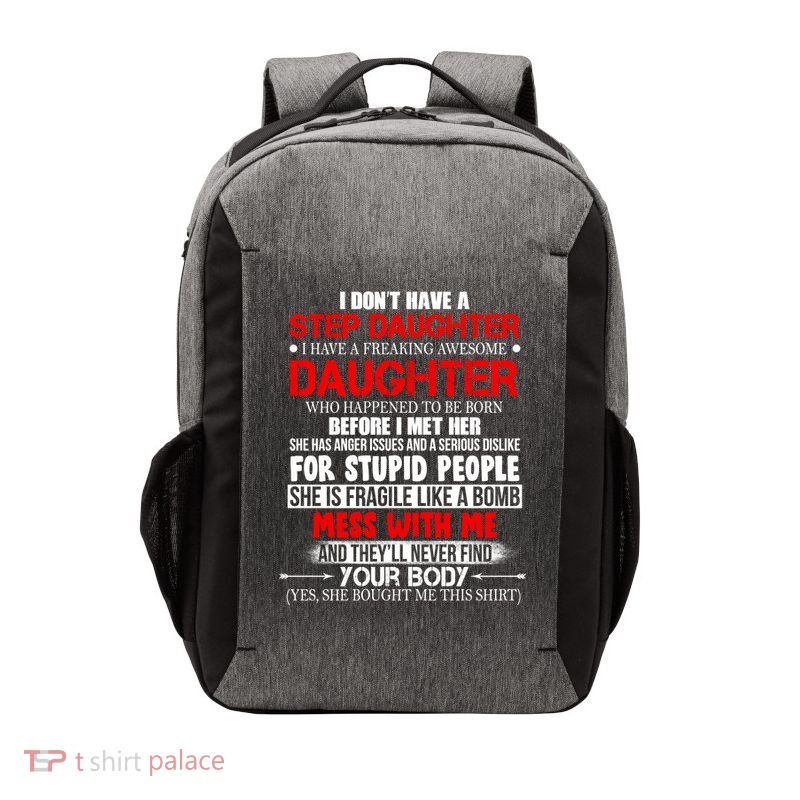 Funny Step Daughter Design For Dads And Moms Vector Backpack