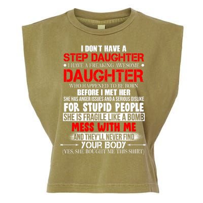 Funny Step Daughter Design For Dads And Moms Garment-Dyed Women's Muscle Tee