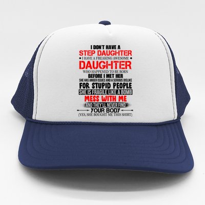 Funny Step Daughter Design For Dads And Moms Trucker Hat