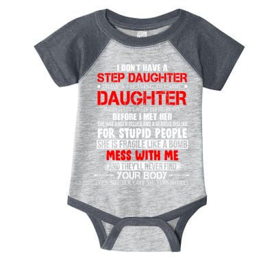 Funny Step Daughter Design For Dads And Moms Infant Baby Jersey Bodysuit