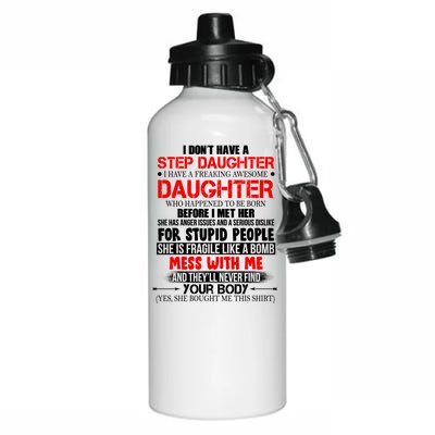 Funny Step Daughter Design For Dads And Moms Aluminum Water Bottle