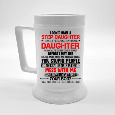 Funny Step Daughter Design For Dads And Moms Beer Stein