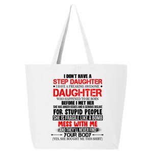 Funny Step Daughter Design For Dads And Moms 25L Jumbo Tote