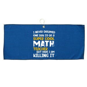 Funny Super Cool Math Teacher Large Microfiber Waffle Golf Towel