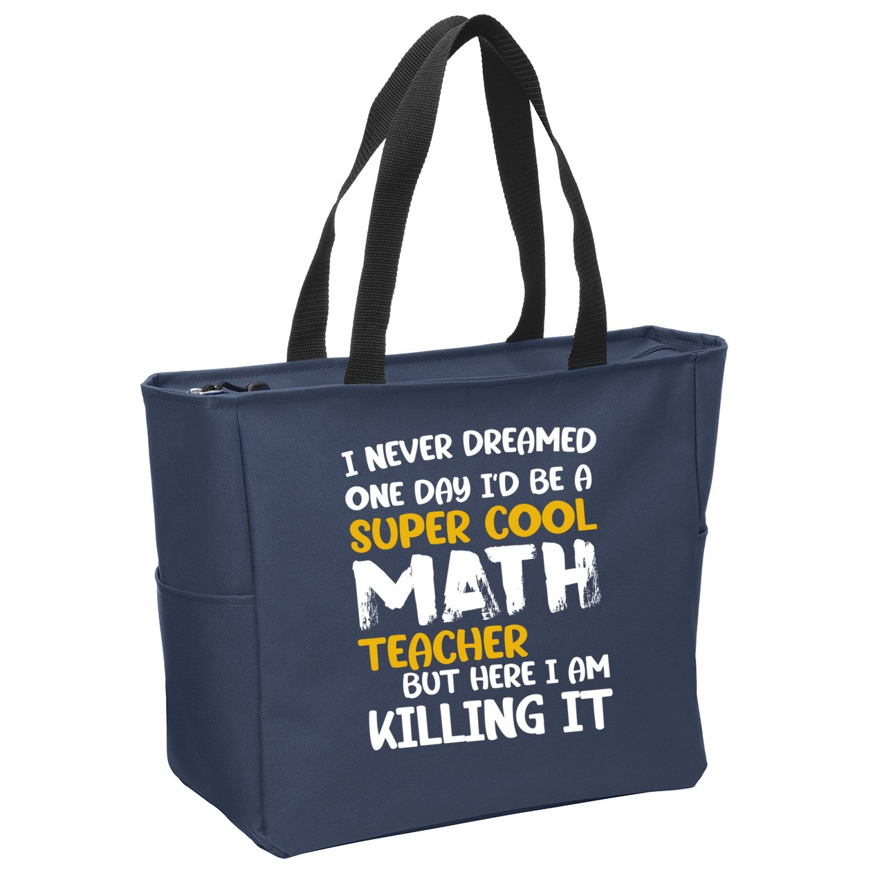 Funny Super Cool Math Teacher Zip Tote Bag