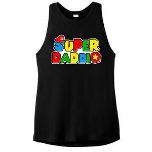 Funny Super Daddio Father's Day Gamer Ladies PosiCharge Tri-Blend Wicking Tank