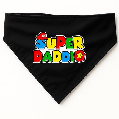 Funny Super Daddio Father's Day Gamer USA-Made Doggie Bandana
