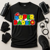 Funny Super Daddio Father's Day Gamer Cooling Performance Crew T-Shirt