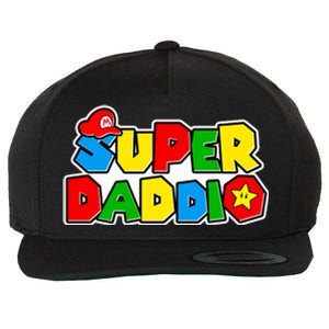 Funny Super Daddio Father's Day Gamer Wool Snapback Cap