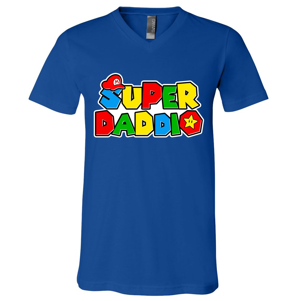 Funny Super Daddio Father's Day Gamer V-Neck T-Shirt