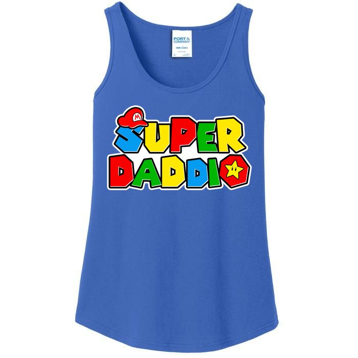 Funny Super Daddio Father's Day Gamer Ladies Essential Tank