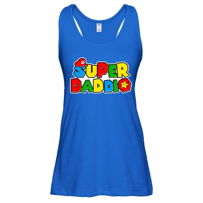 Funny Super Daddio Father's Day Gamer Ladies Essential Flowy Tank