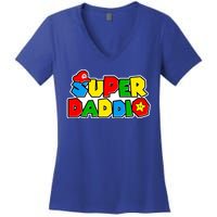 Funny Super Daddio Father's Day Gamer Women's V-Neck T-Shirt