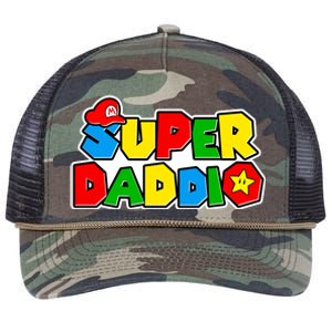 Funny Super Daddio Father's Day Gamer Retro Rope Trucker Hat Cap