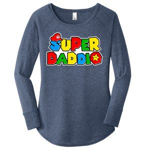 Funny Super Daddio Father's Day Gamer Women's Perfect Tri Tunic Long Sleeve Shirt