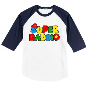 Funny Super Daddio Father's Day Gamer Baseball Sleeve Shirt