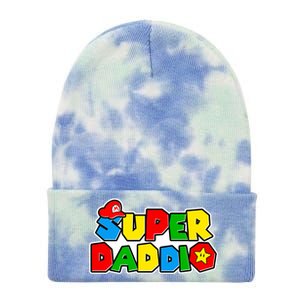 Funny Super Daddio Father's Day Gamer Tie Dye 12in Knit Beanie