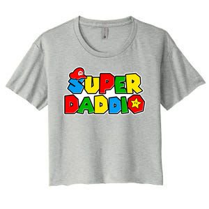 Funny Super Daddio Father's Day Gamer Women's Crop Top Tee