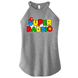 Funny Super Daddio Father's Day Gamer Women's Perfect Tri Rocker Tank