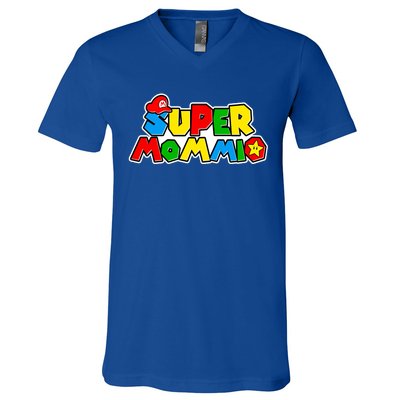 Funny Super Mommio Mother's Day Gamer V-Neck T-Shirt