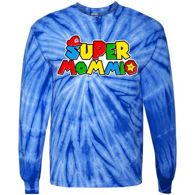 Funny Super Mommio Mother's Day Gamer Tie-Dye Long Sleeve Shirt