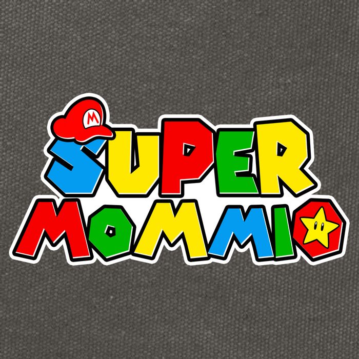 Funny Super Mommio Mother's Day Gamer Cotton Canvas Backpack