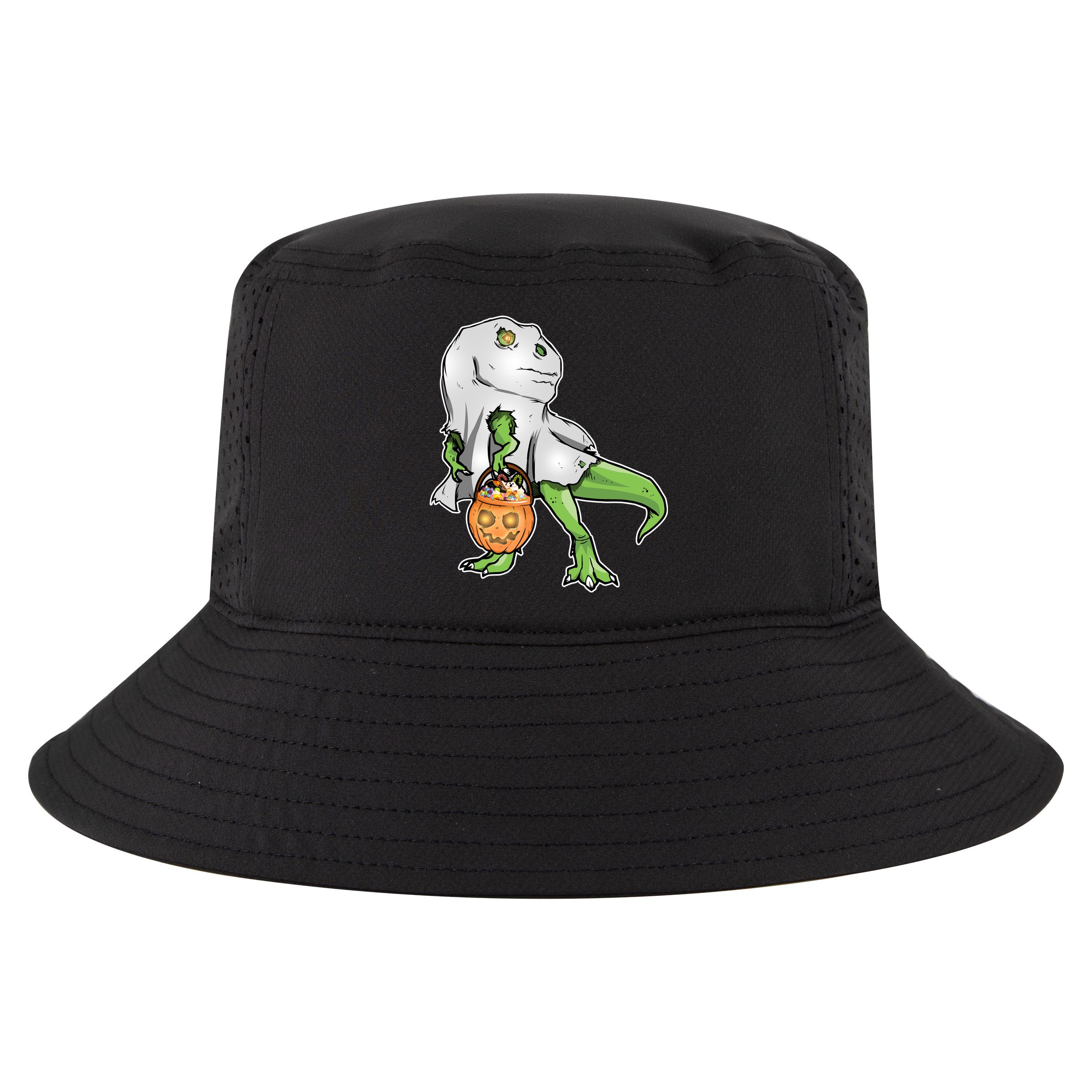 Funny T-Rex Ghost Pumpkin Candy  Cool Comfort Performance Bucket Hat