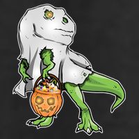 Funny T-Rex Ghost Pumpkin Candy  Cool Comfort Performance Bucket Hat