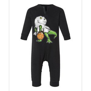 Funny T-Rex Ghost Pumpkin Candy  Infant Fleece One Piece