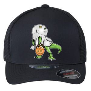 Funny T-Rex Ghost Pumpkin Candy  Flexfit Unipanel Trucker Cap