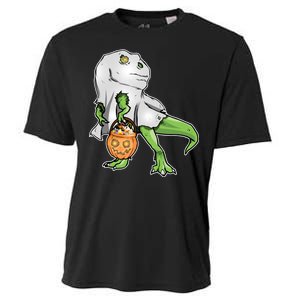 Funny T-Rex Ghost Pumpkin Candy  Cooling Performance Crew T-Shirt