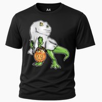 Funny T-Rex Ghost Pumpkin Candy  Cooling Performance Crew T-Shirt