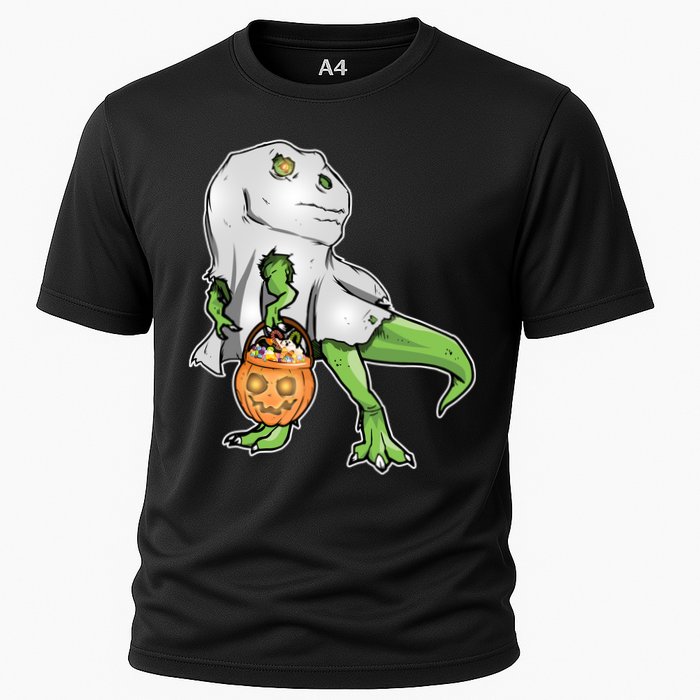 Funny T-Rex Ghost Pumpkin Candy  Cooling Performance Crew T-Shirt