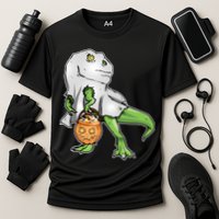 Funny T-Rex Ghost Pumpkin Candy  Cooling Performance Crew T-Shirt
