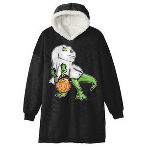 Funny T-Rex Ghost Pumpkin Candy  Hooded Wearable Blanket