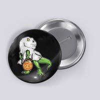 Funny T-Rex Ghost Pumpkin Candy  Button