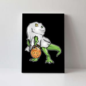 Funny T-Rex Ghost Pumpkin Candy  Canvas