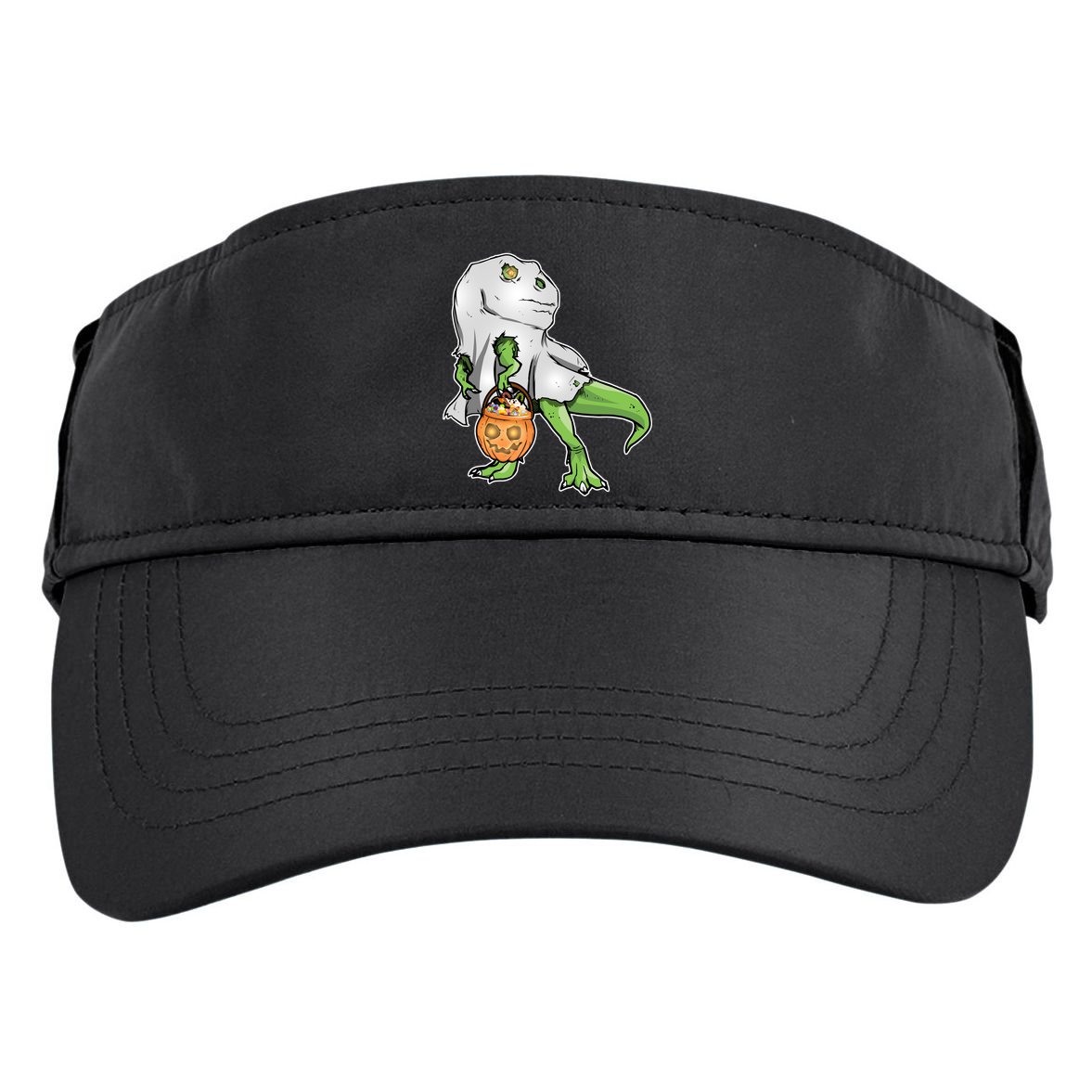 Funny T-Rex Ghost Pumpkin Candy  Adult Drive Performance Visor