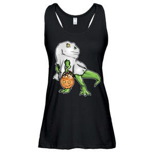 Funny T-Rex Ghost Pumpkin Candy  Ladies Essential Flowy Tank