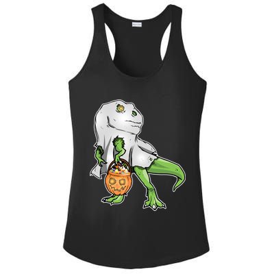 Funny T-Rex Ghost Pumpkin Candy  Ladies PosiCharge Competitor Racerback Tank